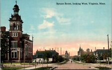 Postcard Spruce Street, Looking West in Virginia, Minnesota picture