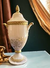 Exquisite 1930's Cambridge Crown Tuscan Rose Point Lamp Pink w/Gold RARE FIND picture