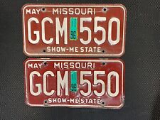 MISSOURI LICENSE PLATE PAIR 1996 MAY GCM 550 SHOW-ME STATE picture