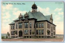 Two Harbors Minnesota Postcard High School Building Exterior View 1910 Vintage picture