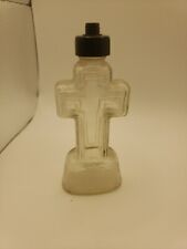 Vintage Last Rites Holy Water Bottle Antique 1920 Embossed Cross 5 1/4