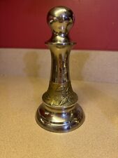 Vintage Metal Chess Pawn Sculpture Made In India Floral Design Large Decor picture