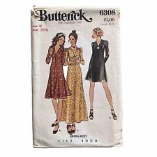 Butterick 6308 V-Neckline Curved Bodice Yoke Dress Boho Size 8 Bust 31.5 picture