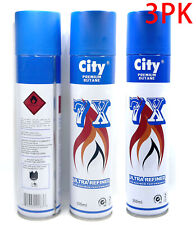 3Pack City Can Gas Refill Butane Fuel & Nozzle adapter Refined 300ml 10.14Oz picture