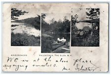 1908 Adirondacks Valentines The Glen New York NY PMC Antique Multiview Postcard picture