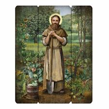 St. Fiacre Patron of Gardeners by Michael Adams Pallet Sign NEW Catholic 12
