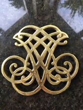 Vintage Brass Trivet Beautiful Brass Footed Hot Plate 1951 Excellent  picture