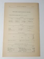 1909 RR document WILLIAMS VALLEY RAILROAD Lykens PA Dauphin Co. train Wiconisco  picture