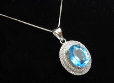Jewelry Pendant For Necklace Charms Suspension Natural BlueTopaz Crystal Pendant picture