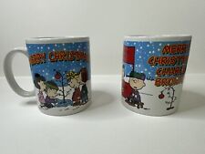 Set Of 2 Peanuts Charlie Brown and Gang Merry Christmas Coffee Mugs Cups Galerie picture