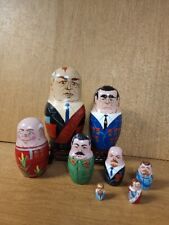 GORBACHEV RUSSIAN POLITICAL LEADER NESTING DOLL 8pc SET Stalin picture
