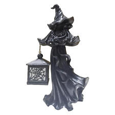 New Resin Witch 7.8'' With LED Lantern 2024 Halloween Decor Home Statue Decor picture