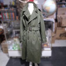 Vintage WW2 US Army OG-107 Field Trench Coat Wool Lined Med 1950s Korean War Era picture