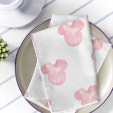 Customized Novelty Cloth Dinner Napkin set of 4 Pink Watercolor Mickey Mouse  picture