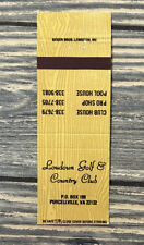 Vintage Loudoun Golf And Country Club Purcellville VA Matchbook Cover Ad picture