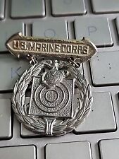 WW 2 USMC STERLING SILVER MARKSMAN BANDGE--SEE STORE MORE USMC ITEMS -WW2 MEDALS picture