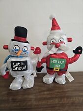 Vintage Christmas GEMMY Animated Singing Moving Robot Snowman Santa  picture
