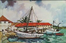 St. Croix Virgin Islands Greetings Sailboats UNP Chrome Art Postcard picture
