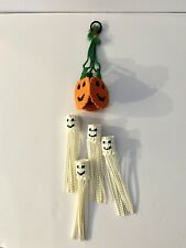 Halloween Home Decor Plastic Canvas Handmade Jack-o’-lantern With Hanging Ghosts picture