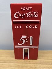 1980 Coca Cola 5 Cent Red Plastic Novelty Soda Machine Shaped  - Bank Only picture