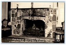 Lagro Indiana RPPC Photo Postcard Fireplace Friendship Limberlot Cabin Home 1940 picture