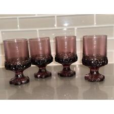 Vintage 4 Set Tiffin Franciscan Madeira Plum Amethyst Purple Footed Wine Glasses picture