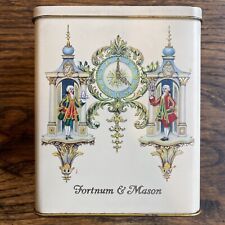 vintage Fortnum & Mason Piccadilly London Tea Tin 1 lb Colonial Clock hinged lid picture