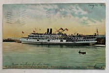 1906 CT Postcard New Haven Steamer Richard Peck Yale Harvard Boat Race steamship picture