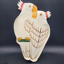 Large Vintage White Cockatiel Parrot Bird Serving Platter Tray Home Decor 22