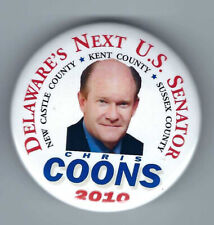 Chris Coons Delaware (D) US Senator 2010-present political button Kent County picture