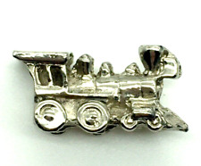 Vtg Steam Engine Train Pin Tie Tack Lapel Pin Silver Tone picture