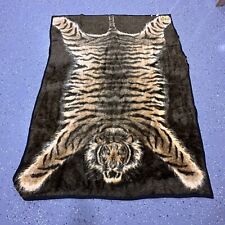 Rare Biederlack Vintage Tiger Blanket Reversible West Germany 73x56 READ Flaw picture