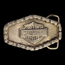 Vintage 1976 Harley Davidson Shield Belt Buckle Motorcycle Chain Serial 615 picture