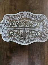 Vtg Cambridge Glass Etched Rose Point Dish picture