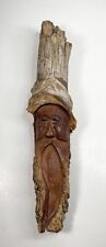 Vintage Hand Carved Chiseled Old Man Beard Face Spirit Tree picture