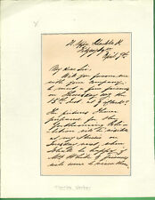 CHARLES VACHER 1818-1883 SIGNED HANDWRITTEN LETTER ENGLISH PAINTER  W/COA RARE picture