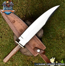 CSFIF Custom Bowie Knife AUS-8 Steel Walnut Wood Brass Guard Fishing Rare picture