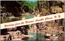 1968 Greetings from Ausable Chasm NY Scenic Boat Trip Vintage Postcard picture