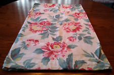 VTG BARKCLOTH ERA FABRIC 1940s 50s COTTAGE PEONY FLORAL Laundry Bag. Pillowcase. picture