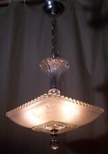 Vtg Chandelier Antique Light MCM Fixture Candlewick Art Glass Rewired USA #B18 picture