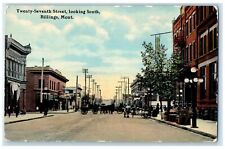 1911 Twenty-Seventh Street Looking South Billings Montana MT Carriages Postcard picture