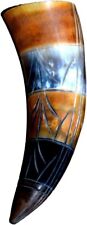 Thor Viking Valhalla Handcrafted 6-Inch Viking Engraved Drinking Horn Intricate picture