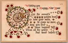 c1910 New Year, very nice antique card, sweet poem, unique, Delaware, Iowa picture