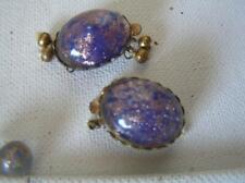 Antique Venetian glass bead Murano Art Deco Purple Glass Beads w/Two Clasps 228 picture