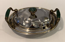 Vintage INOX 18/10 Stainless Covered Condiment Tray With 24kt Gold Trim picture