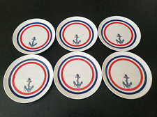 6  VINTAGE MONTE CARLO FOULED ANCHOR MELANETTE YACHT WARE PLATES MONACO SOGESYNT picture