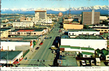 Postcard Anchorage AK Alaska Downtown Aerial View Vintage PC picture