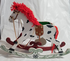 VTG Extra Large Tabletop Centerpiece Christmas Holiday Wood Rocking Horse picture