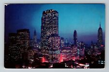 New York City-NY Midtown Manhattan By Night RCA Building  Vintage Postcard picture