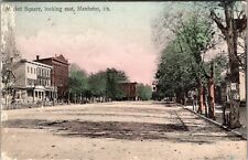 1908 Manheim, PA Market Square Town Vintage Pennsylvania Postcard T13 picture